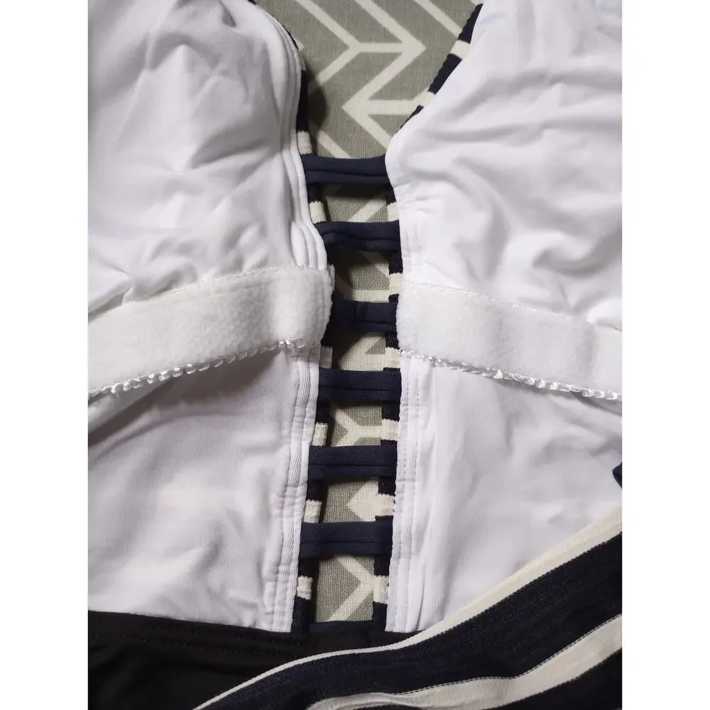 LA Blanca 1 piece Navy & White Tummy Control Swimsuit 16W